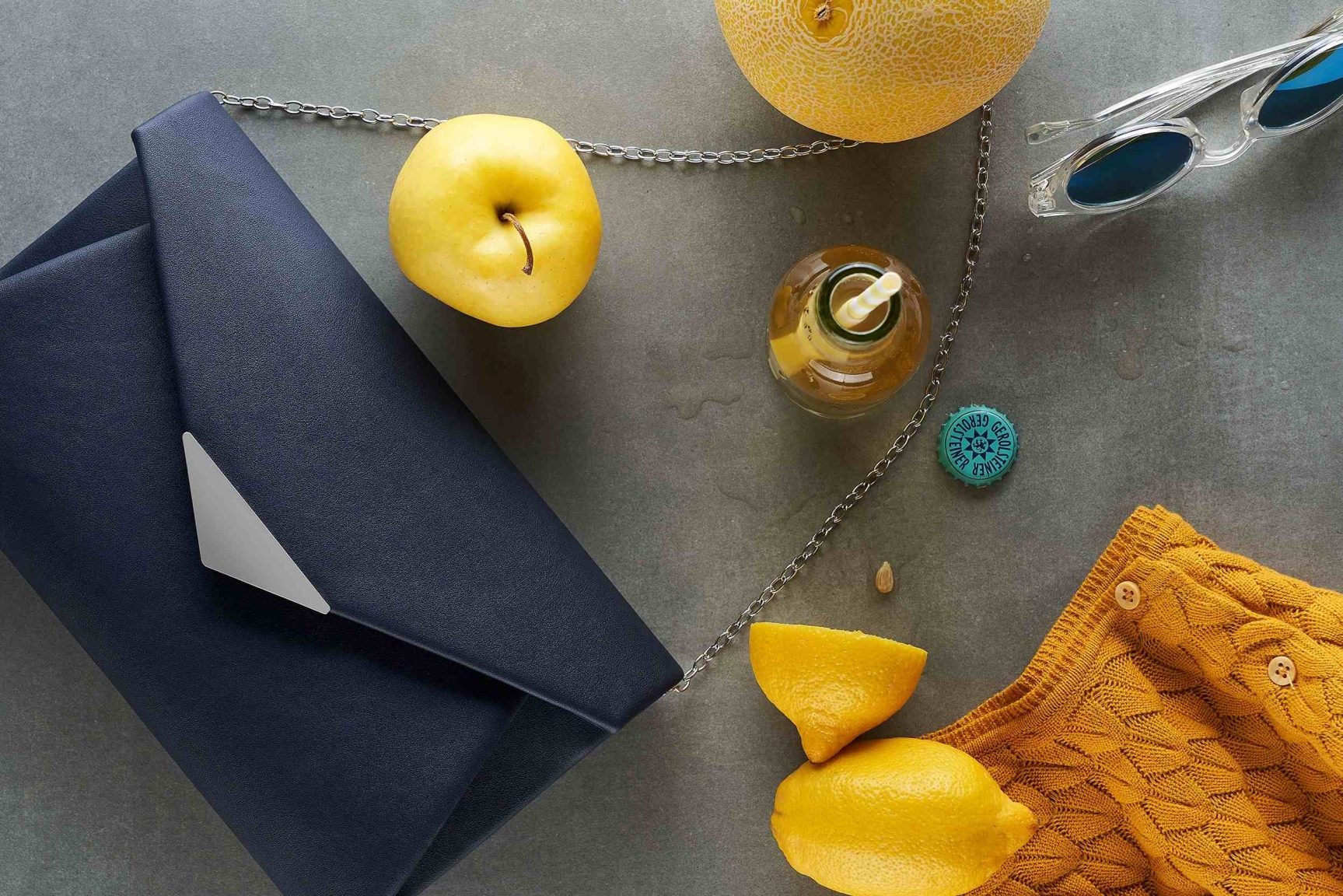 blaue Tasche super stylisch